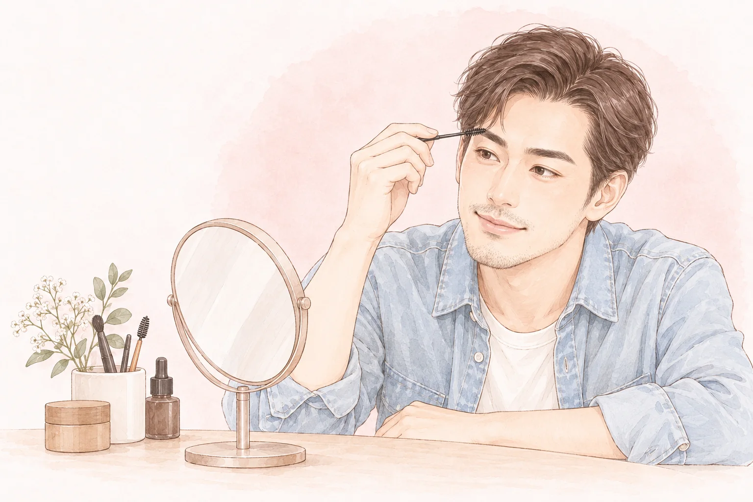 封面插畫:男士紋眉:自然、不女性化的眉型設計