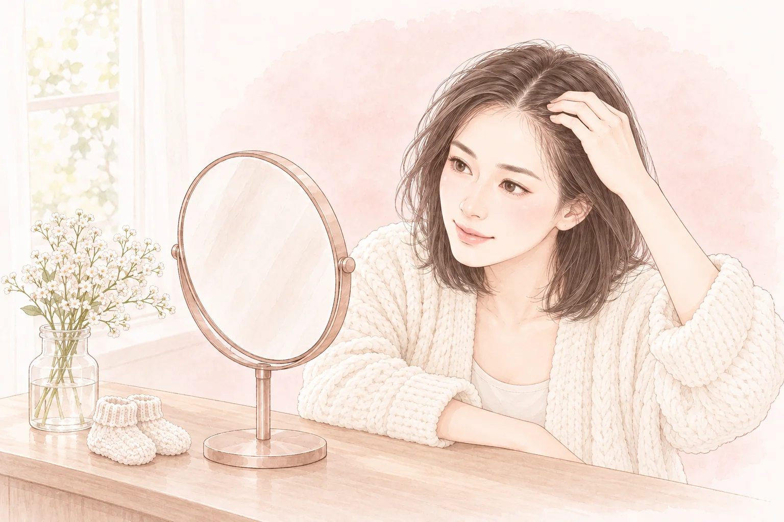 封面插畫:產後脫髮之後:額角翹起的短髮、變闊的分界,怎樣打理?