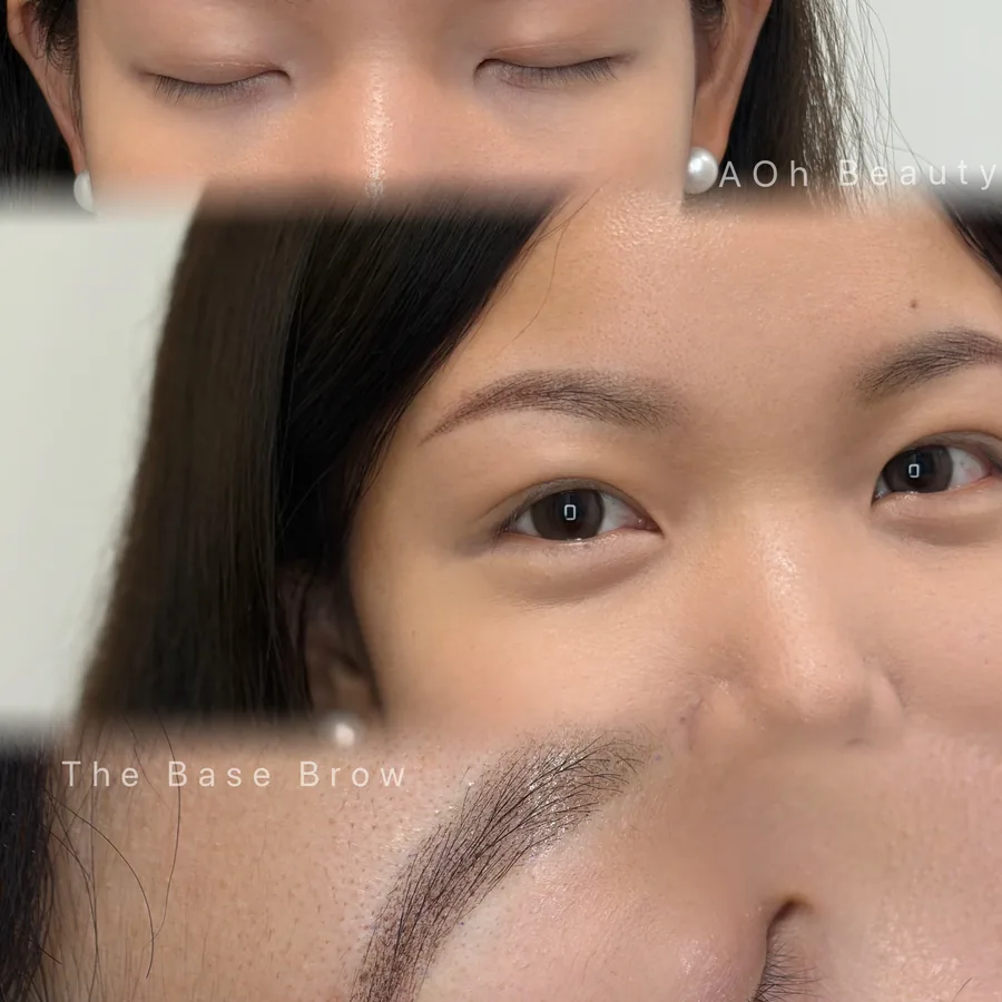 Ombre brows · before and after: real case, before, after and detail