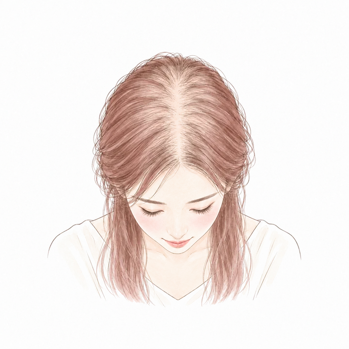 Illustration: women's hair loss · noticeable